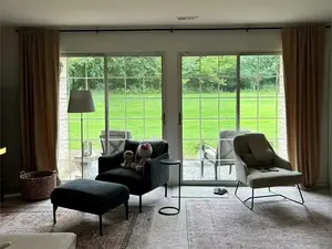 Extra Long Curtain Rods for Windows 240 Inches, Adjustable Black Curtain Rod for Outdoor 1 Inch Heavy Duty Modern Window Rods with Aluminum End Caps