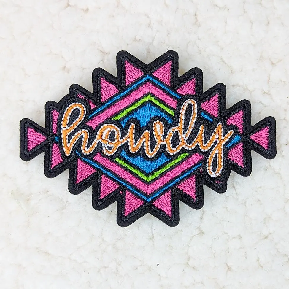 Howdy Western Embroidered HAT/POCKET Patch