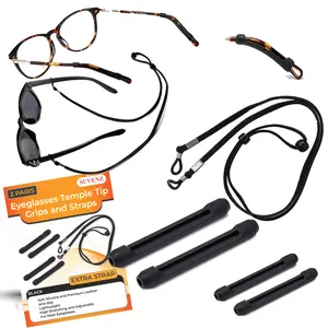 Eyeglasses Ear Grippers, 2 Pairs Soft Silicone Temple Tip Grips Retainer for Glasses - Stop Glasses from Slipping