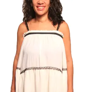 Cold Shoulder Bell Sleeve Top ( Ivory / Black ) Small