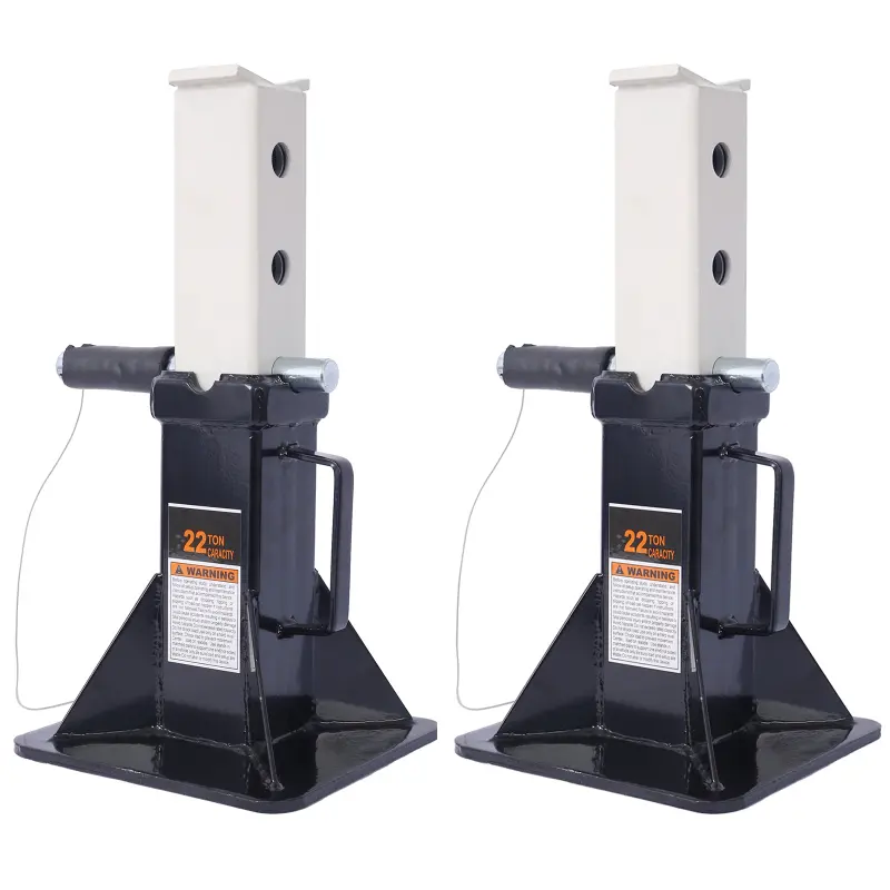 (1 Pair) Heavy-Duty Pin-Type Car Safety Stands with Locking Function, 22T (44000LBS) Capacity, Adjustable Height Up to 19.75in, for Trucks & Trailers, Automotive Vehicle Tool