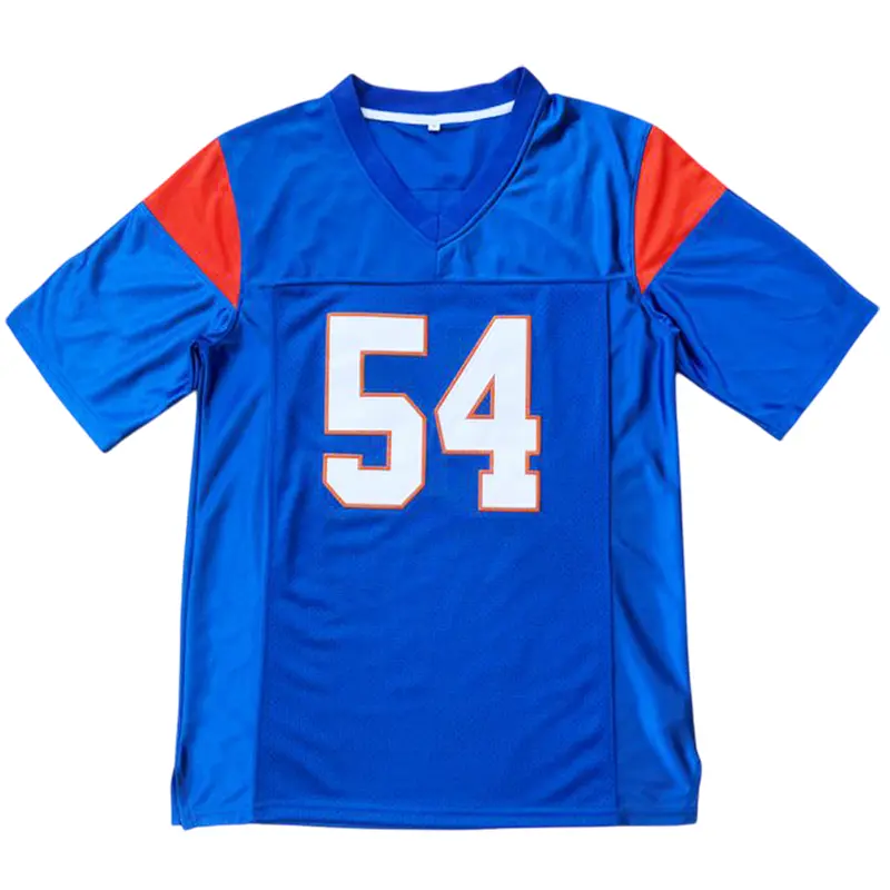 Men's Football Shirt, Blue Mountain State Thad Castle #54 Jersey with Blue & White Number Print, Machine Washable Sports Fan Gift, Male, Gift For Fans, Boyfriend, Game Wear, Blue And White Design