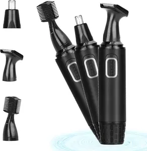 BEAUTYOVO 3 in 1 Rechargeable Ear and Nose Hair Trimmer, Painless Facial Cordless Hair Trimmer for Men & Women, Professional Nose Hair Clippers, Trimmers for Nose, Ear, Eyebrows