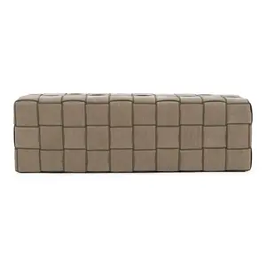Rousey - Modern Taupe Fabric Bench