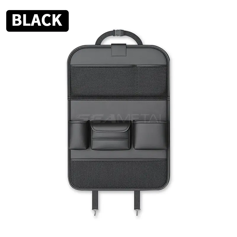 SEAMETAL Car Seat Back Organizer with Foldable Table Tray, Tablet Holder & Tissue Box - Ultimate Auto Storage Solution for Back Seat Accessories SEAMETAL