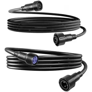 Waterproof Dmx Power Cord, 2m 6.6ft Male Female Dmx+Power Data Output Connector, Waterproof Dmx Cable & Power Extension Cable 13AWG 2.5mm2, Ip65 Outdoor Stage Lights Cable for Led Par Light Connection