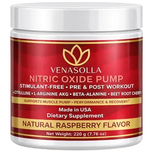Nitric Oxide Pump Powder - Stimulant-Free Pre & Post Workout Supplement with L-Citrulline, L-Arginine AKG, Beta-Alanine, Beet Root & Tart Cherry - Non-Stim Pump Formula