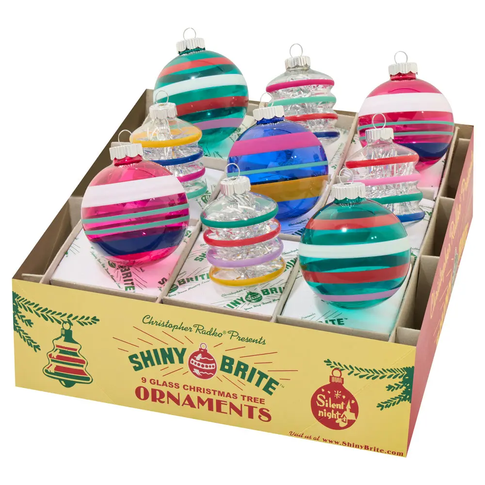 VIVID VINTAGE 9 COUNT 2.5" DECORATED ROUNDS & LANTERNS
