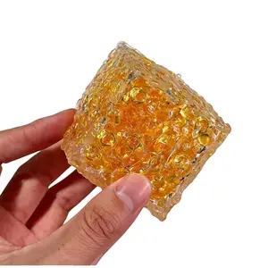 5.5cm Flowing Pattern Cube Granulated Sugar Squishy, Sweet Candy Color Sugar Cube, Acrylic Texture Stress Relief Squeeze Toy