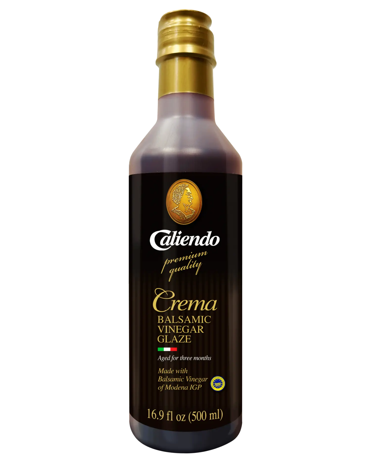 Caliendo Crema Glaze Balsamic Vinegar of Modena of IGP, Authentic Italian, Dense & Dark – 16.9 Fl Oz (500 ml) Plastic Bottle