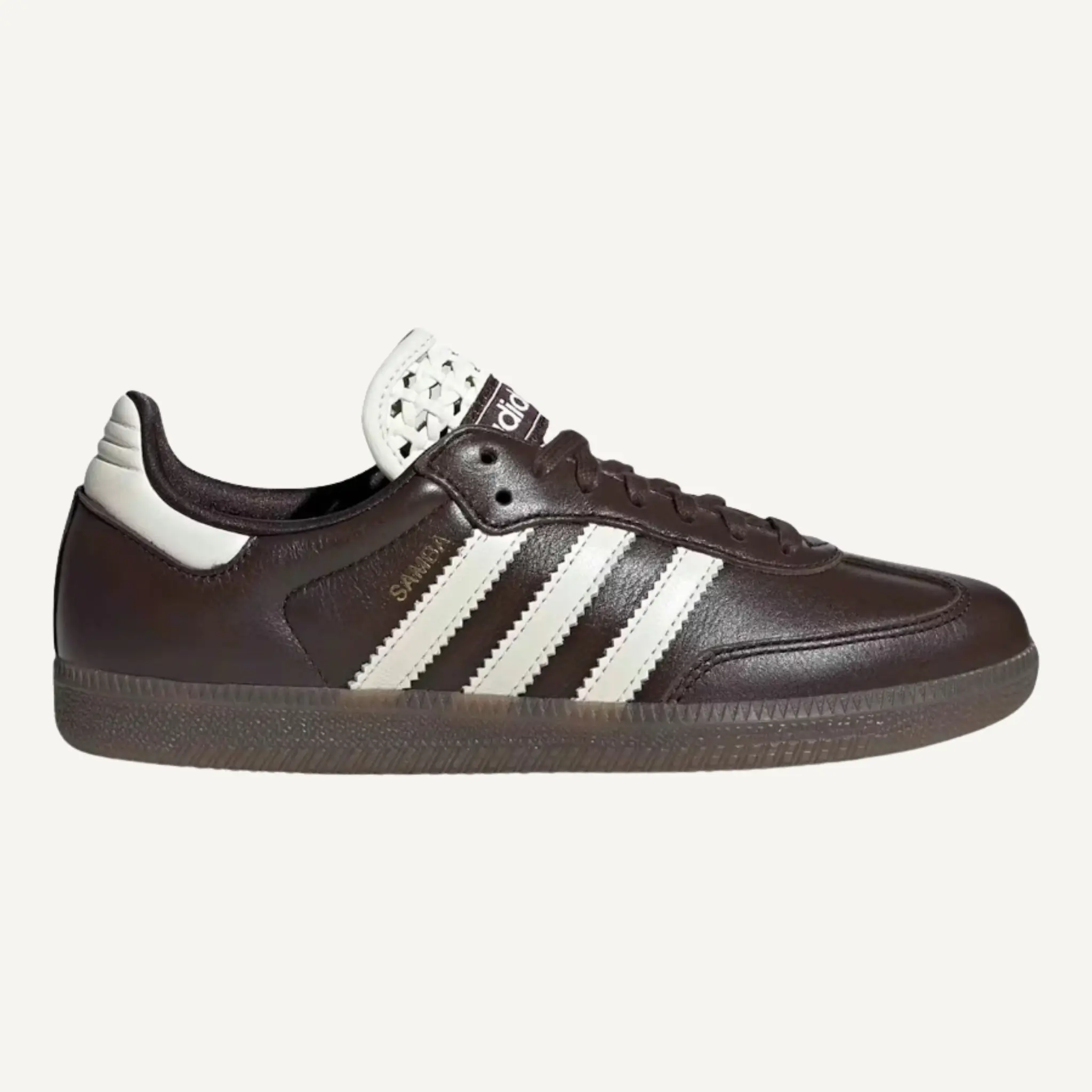 Adidas Originals Women's Aurora Coffee/Off White "Basketweave" Samba OG Sneakers, IH3982