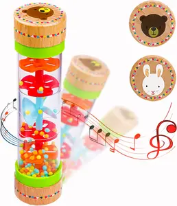 Christmas Gift  Mini Wooden Rainmaker Rain Stick – Musical Shaker Toy with Colorful Beads | Soothing Raindrop Sounds for Sensory Play & Relaxation | Perfect  Easter Gift for Kids
