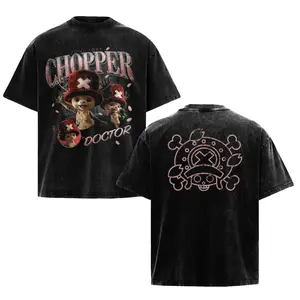 Tony Tony Chopper Vintage Washed T-Shirt, One Piece Anime Tee, Doctor Reindeer Graphic Shirt, Retro Manga Style Washed T-Shirt, Cute Anime Character Gift for Fans