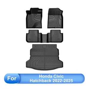 Floor Mats & Cargo Liner Fit for 2022-2026 Honda Civic Hatchback Sport/EX-L/LX Original All Weather TPE Floor Liners