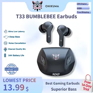 (Special Warranty Free 14-Day Trial) ONIKUMA T33 Professional Gaming Earbuds Wireless Bluetooth Earphones With Microphone Wireless Earphones