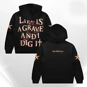 Unisex Gothic Hoodie Life Is A Grave And I Dig It – Vintage Black Oversized Hoodie | Streetwear Aesthetic Sweatshirt