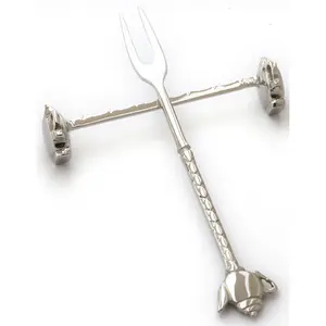 Woven Magic Nickel Polished Cocktail Fork