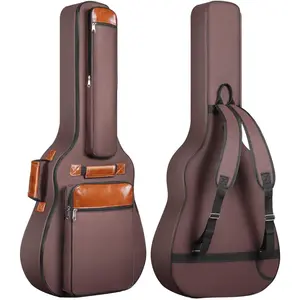 Guitar Bag 40 41 42 In 6 Pockets Guitar Case Water Resistent Oxford Cloth 0.5 In Extra Thick Sponge Padded for Acoustic Classical Guitar with Anti- Pocket CY0150