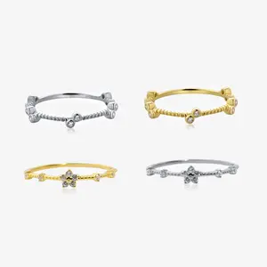 Simple Minimalist Flower and Circle Ring