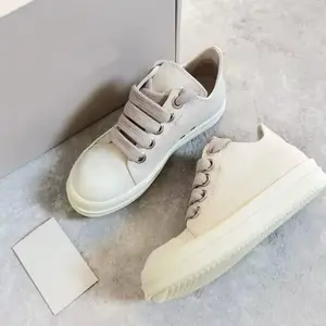 New Rick Owen Jumbo Lace Canvas Low Top Shoes