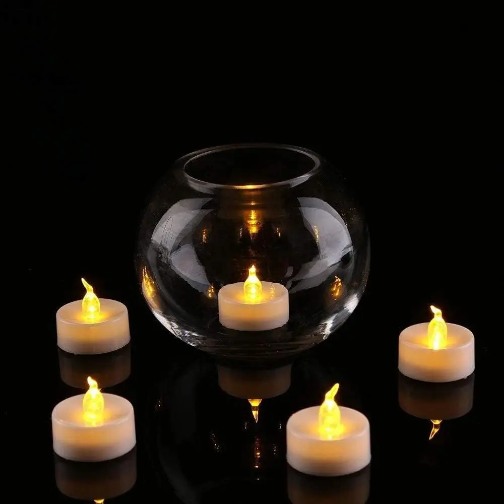 LED Candles Flameless Electronic Candle Lamp, Battery Operated Fake Tea Lights with Button Batteries for Home Bedroom Party New Year Ambient Lights