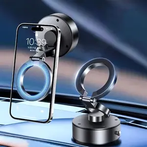 AMZMA Upgraded 720° Rotatable Car Magnetic Phone Holder Electric Suction Cup Vacuum Magnetic Phone Car Mount One Button Release for Car/Gym/Mirror/Smooth Surface for All iPhone Android Phone