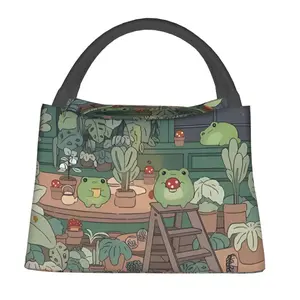 Lunch bag for men and women, reusable hand-held insulation bag,cute frog pattern, is an essential item for outdoor camping and daily commuting. It is made of safe and durable insulation material, with a portable and stylish design