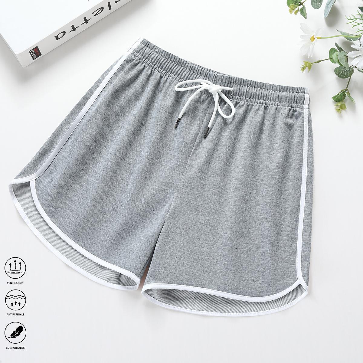 Women’s casual shorts, athletic shorts, lounge shorts, solid color, drawstring elastic waistband, suitable for casual wear and outdoor sports/yoga, women’s shorts, summer clothing