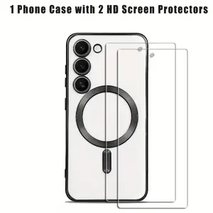 Phone Case - Shockproof 3pcs [1 Phone Case with 2X Clear Screen Protectors]Phone Case Compatible with Samsung Compatible with Galaxy A57 A37 A17 A07 A56 A55 A54 A34 A24 A14 A35 A15 A25 A36 A26 A16 A05S A05 A06 4G 5G S26 Ultra S26 Plus S26
