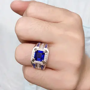 Men's 925 Sterling Silver Square Cut CZ Ring - High-Quality, Durable, Multi-Functional for Business Dress, Any Occasion