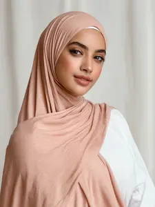 Women's Soft Jersey Hijab Scarf Wide Edge | Breathable Comfortable Solid Color Headscarf for Daily Modest Wear