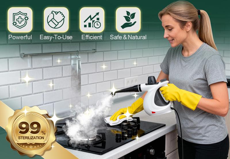 Phueut Pressurized Handheld Multi-Surface Natural Steam Cleaner with 12 pcs Replacement Parts , Multi-Purpose Steamer for Home Use, Kitchen and Car Phueut Pressurized Handheld Multi-Surface Natural Steam Cleaner with 12 pcs Replacement Parts , Multi-Purpose Steamer for Home Use, Kitchen and Car