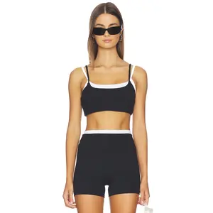 Gold Hinge Double Layer Strydeform Bra in Black & White