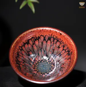 Masterpiece Jian Zhan Starry Night Teacup Glittery Cup by Sun Fukun｜Handcrafted Gongfu Master Cup with Glimmering Galaxy Oil Spot Glaze｜For Tea Ceremony & Collectors