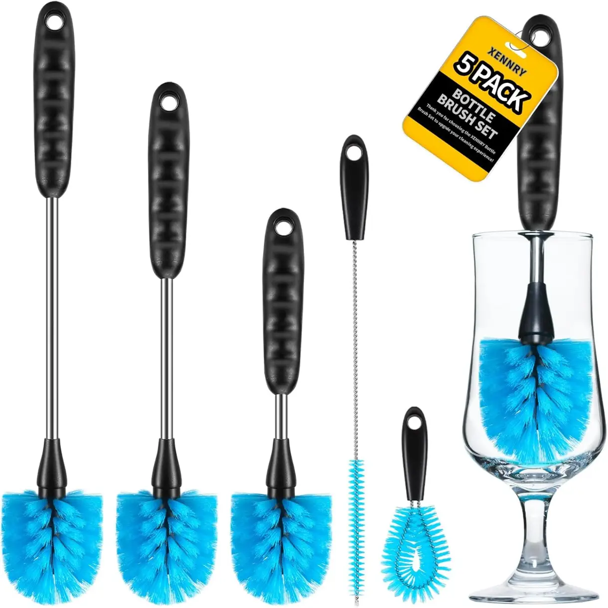 Bottle Brush Tube Cleaning Lab Set with Long Handle，for Cleaning Beer Bottles, Wine Bottles,Bong，Straw Cleaner ，Crevice Cleaning，Straw Cleaner，Baby Bottle