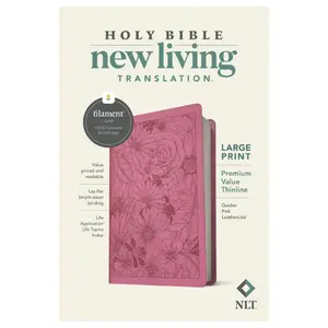 NLT Large Print Premium Value Thinline Bible, Filament Enabled (LeatherLike, Garden Pink)