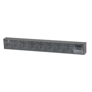 212 MAIN Gray Tip-Out Plastic Container Bins, Home Organiser Storage Boxes, 2.2x23.62x3.12 in Home Organizing Tip-Out Bin
