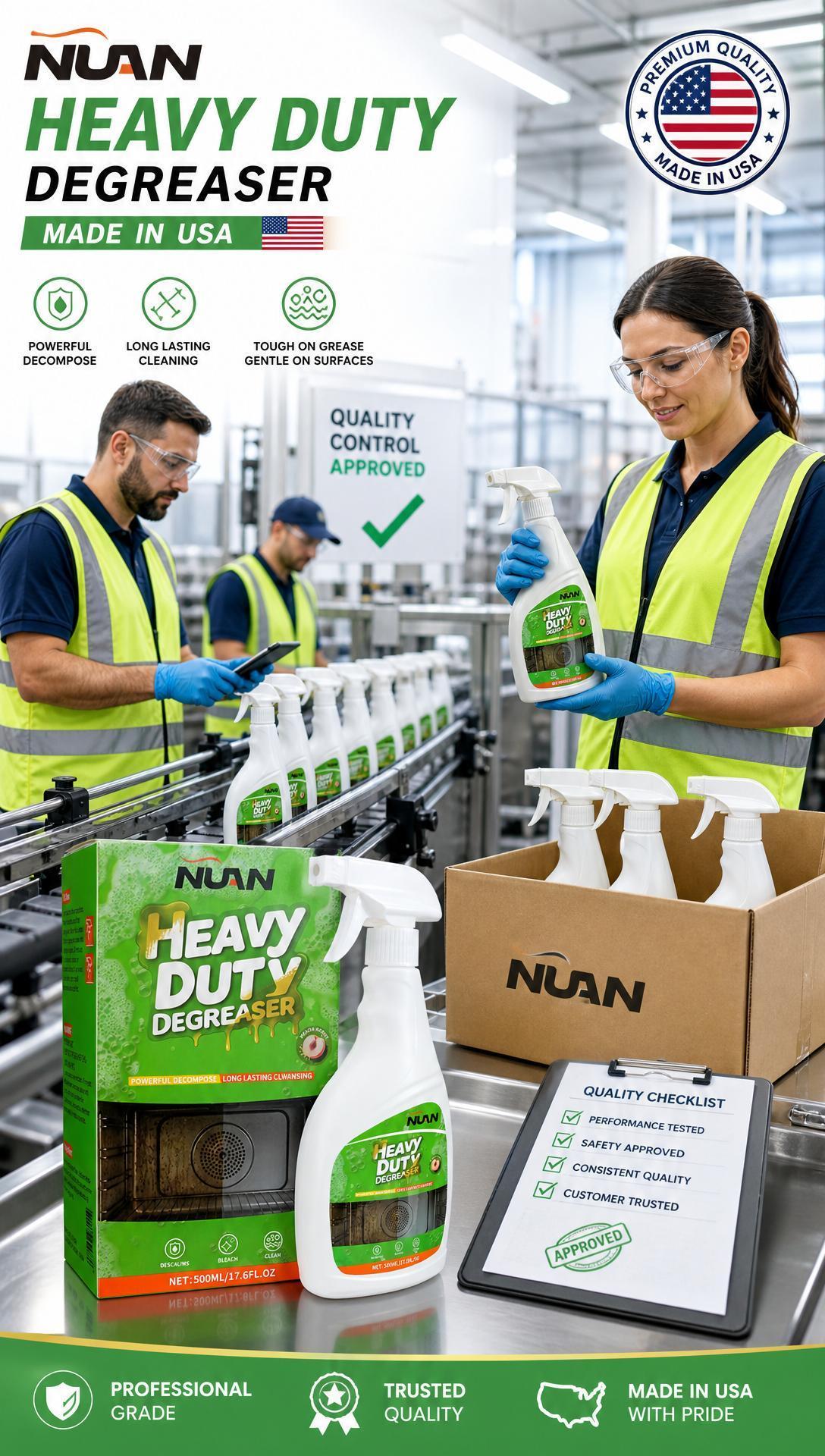 NUAN heavy duty degreaser-Range Hood Cleaner Spray, Heavy Duty Kitchen Grease Remover for Hood Filters, Stovetops, Backsplash & Stainless Steel Surfaces