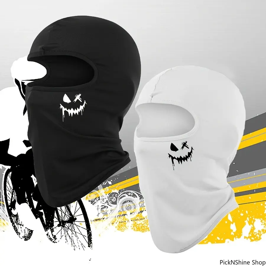Graffiti Print Full Face Balaclava Ski Mask, Cooling Breathable Sun Protection for Motorcycle Riding & Hiking