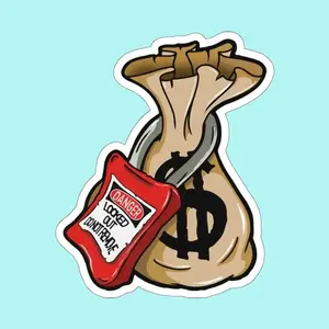 Money Lock Out Sticker, hard hat stickers, Lineman sticker, Laptop Water Bottle Decal Sticker