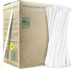 Arbor Paper Drinking Straws 7.5 Inch White 550 Count | Eco Friendly Disposable Paper Straws for Cold Drinks, Juice & Party Supplies | Durable Compostable Drinking Straws Bulk Pack