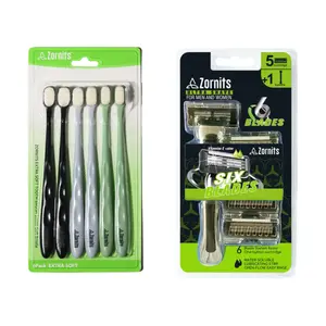 Zornits Sensitive Care Duo: Razor & Toothbrush Combo for Sensitive Oral Care Ultra-Soft Bristles and Effortless Grooming - Comfort