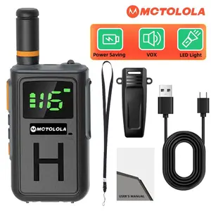 Mini Walkie Talkie Uhf Frequency 16 Channels USB Charging LCD Display, Portable Two-Way Radio for Outdoor Sports Hotel Restaurant Property Security Patrol