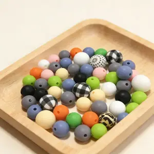 Vintage Plaid Dot Silicone Beads, Macaron Color Mix, DIY Bracelet Making Kit, Craft Supplies for Creative Makers, Parent-Child Crafts