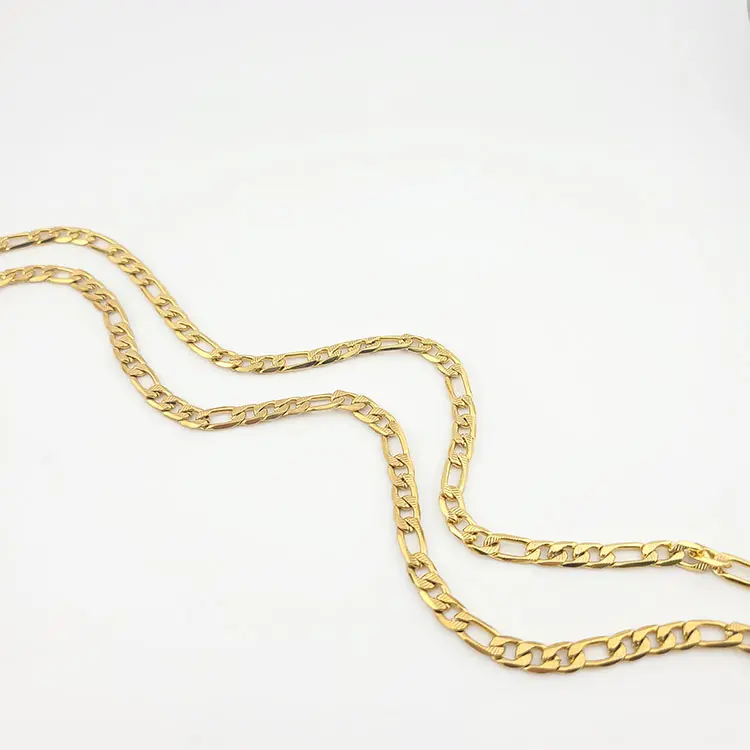FWJ Unisex 6mm in Girth Stainless Steel Diamond Cut Figaro Link Necklace, Multi-Size Casual Wear Costume Jewelry Accessory