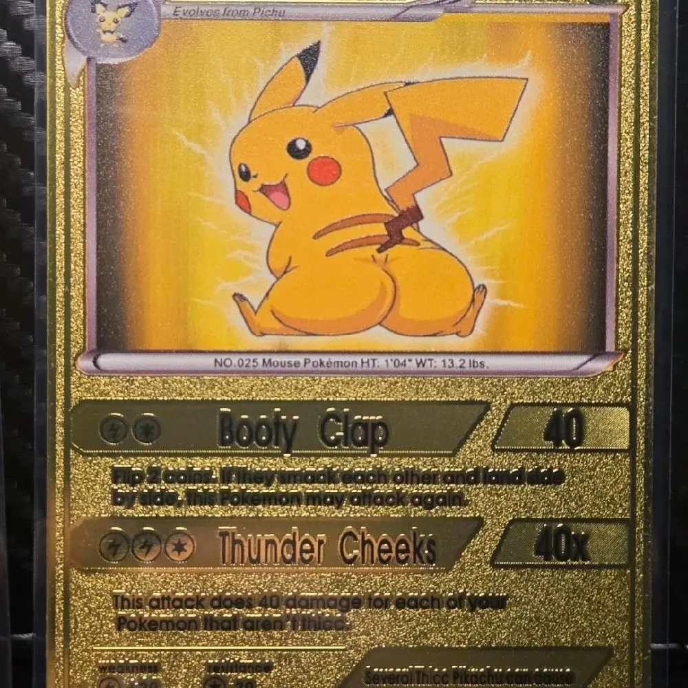 thicc pikachu pokemon card Holographic Credit Card Holographic Credit Card Skin – Anime Town Creations Thicc Pikachu Custom Rug –