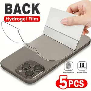 Hydrogel Film, 5 Pieces Back Cover Protective Hydrogel Film, Phone Accessories Compatible with iPhone 17 16 15 14 13 12 11 Pro 11 12 13 14 15 16 Pro Max, Casing, Anti Oil Stains