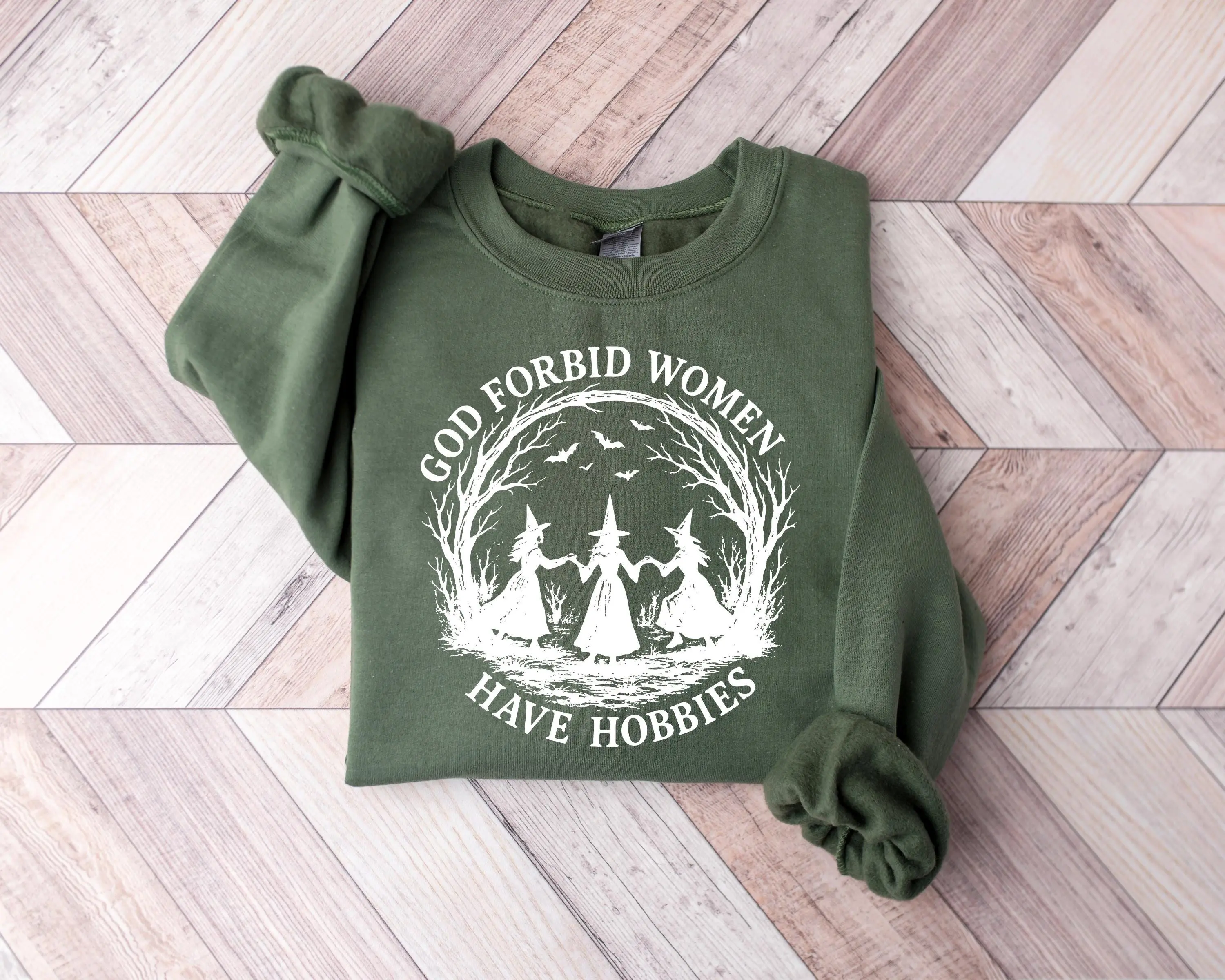 God Forbid Women Have Hobbies Shirt, Funny Witchy Feminist T Shirt, Sarcastic Coven Tee, Spooky Season Gothic Clothing, Witch Halloween Gift Hoodie Sweatshirts