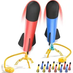 2 Pack Rocket Launcher, 12 Foam Rockets and 2 Launcher Pads, Launch up to 100+ft, Outdoor Toys, Birthday Gift for Kids Boys and Girls Age 3-8