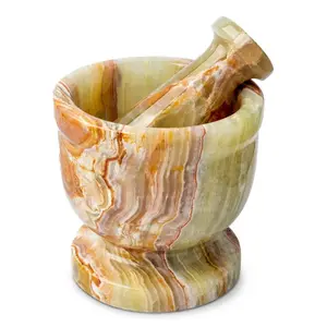 Onyx Mortar and Pestle Set 4 Inch Black Stone Ritual